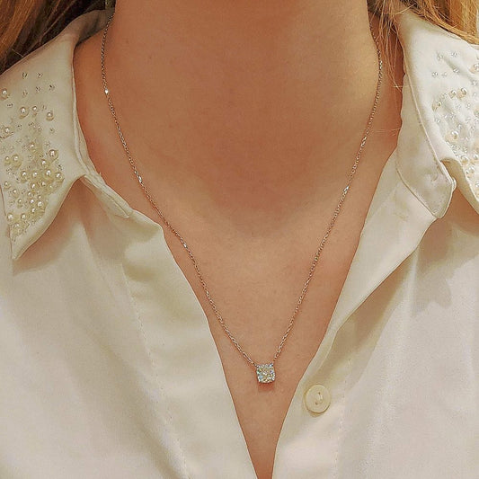 Certified 1.70ct Cushion-Cut Diamond Solitaire Pendant Necklace