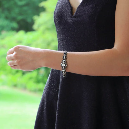 Rare Antique Georgian 4.5ct Rose-Cut Diamond Bracelet Silver-on-Gold