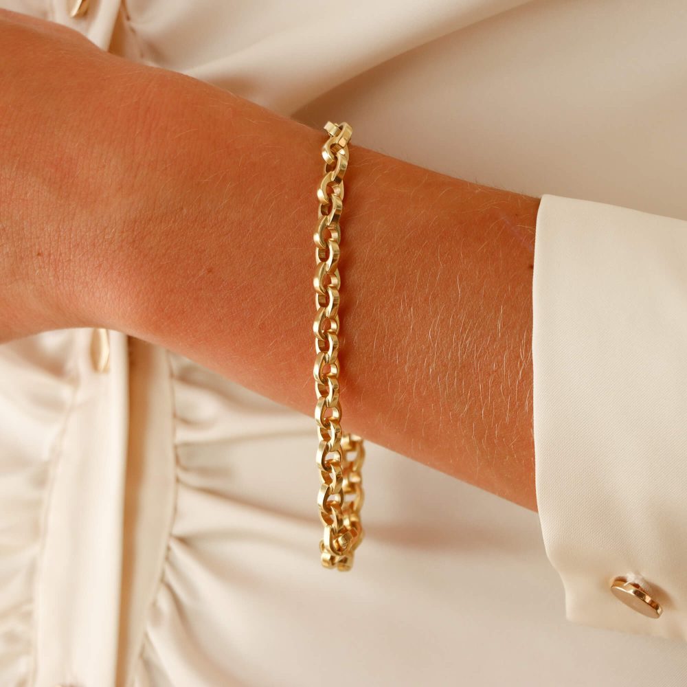 Vintage Yellow Gold Twisted Link Bracelet