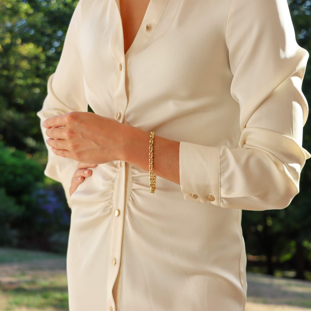 Vintage Yellow Gold Twisted Link Bracelet