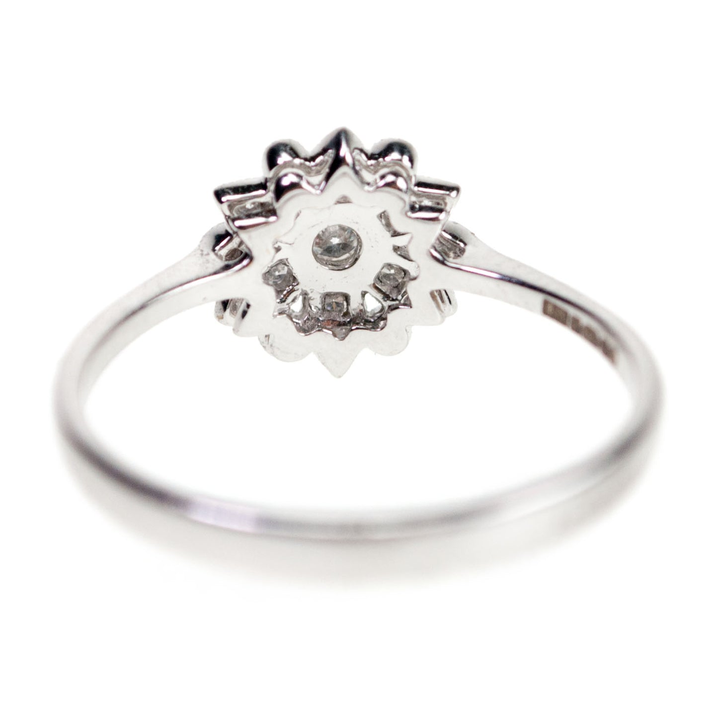 Diamond 18ct White Gold Flower Cluster Engagement Ring