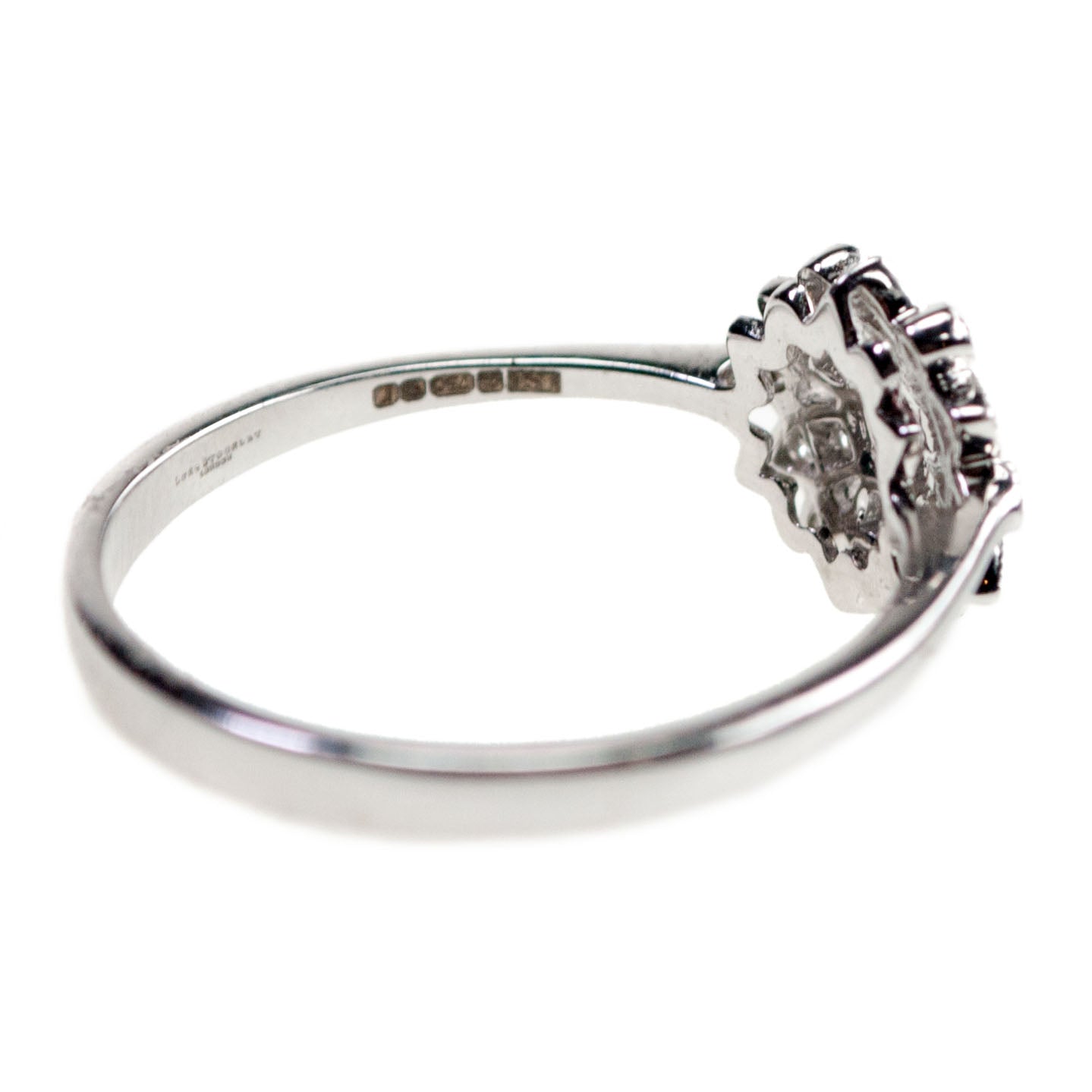 Diamond 18ct White Gold Flower Cluster Engagement Ring