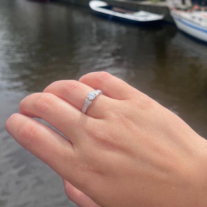 18 Carat White Gold Brilliant Cut Diamond Engagement Ring, 0.55 Carat