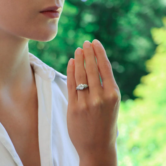 Antique Art Deco 1.51ct Old European Cut Diamond Engagement Ring