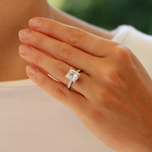 5.02ct Princess Cut Diamond and Platinum Ring with Certificate