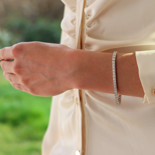 5.04 Carat Diamond and Platinum Line Tennis Bracelet