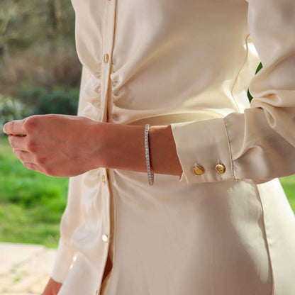 5.04 Carat Diamond and Platinum Line Tennis Bracelet