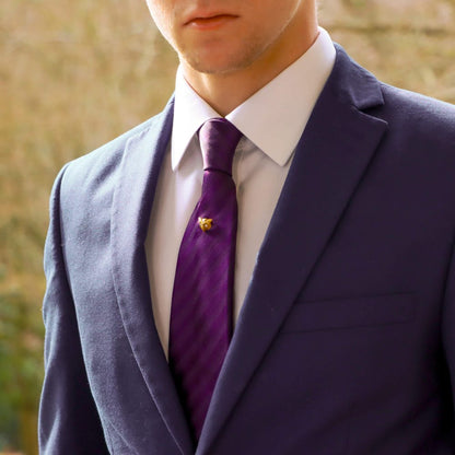 Owl Gold Tie Stick Pin with Diamond Eyes