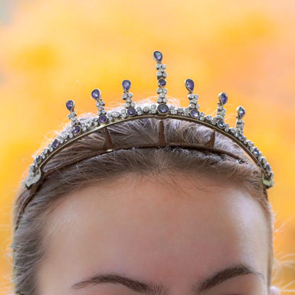 Antique Victorian Sapphire Convertible Tiara, Necklace and Earrings