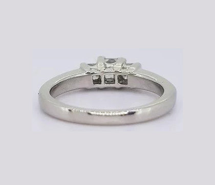 0.56ct Princess Cut Diamond Three Stone Ring, platinum, with certificate