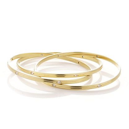 Vintage Cartier Constellation Trinity Gold Bangle Bracelet with 1.08cts Diamonds