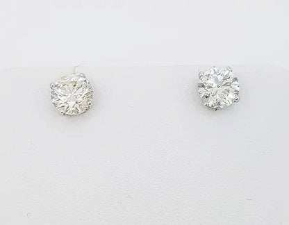 1.30ct Diamond Solitaire Stud Earrings in 18ct White Gold