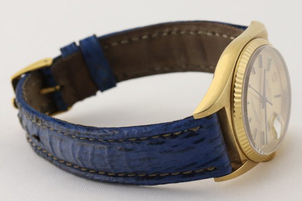 Vintage Rolex Datejust 16018 18ct Yellow Gold Watch with Tapestry Dial, Circa 1987