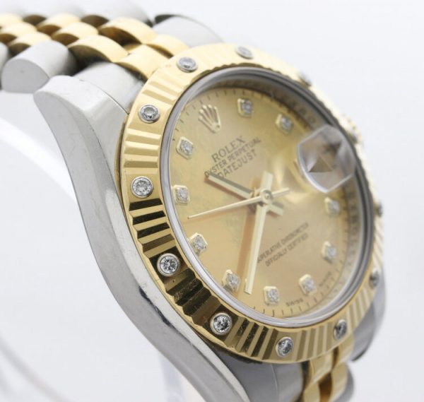 Rolex Lady Datejust Steel and Gold Watch, Gold Dust Diamond Dial Bezel