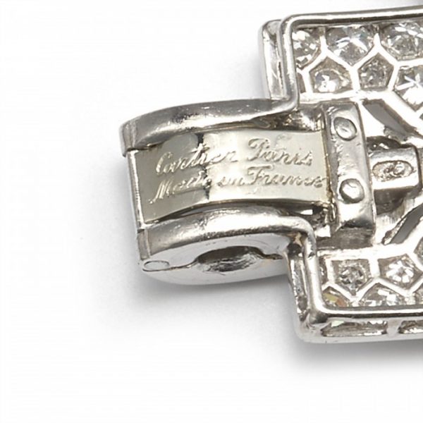 Art Deco Cartier Diamond Bracelet in Platinum, Circa 1930s