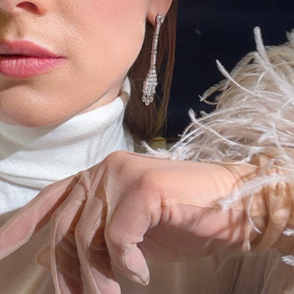 Vintage Art Deco Style Diamond Briolettes Drop Earrings, 2cts