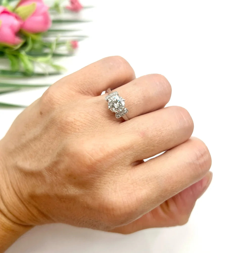 Antique Art Deco 1.20ct Diamond Solitaire Engagement Ring