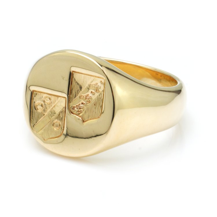 Vintage 18ct Yellow Gold Signet Ring with Coat of Arms
