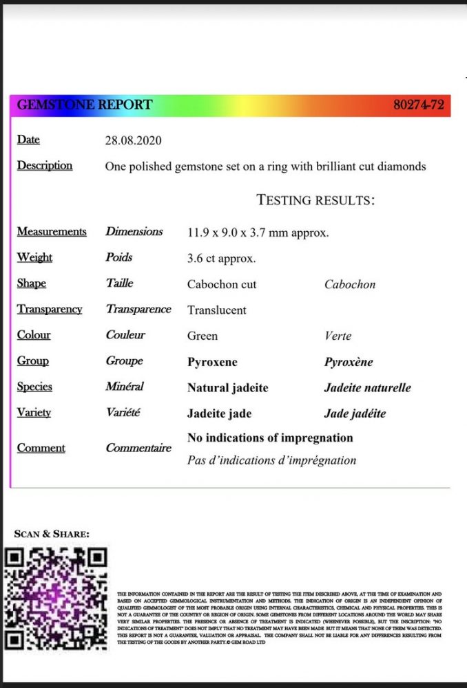 Vintage 3.60ct Natural Jade and Diamond Starburst Cluster Ring