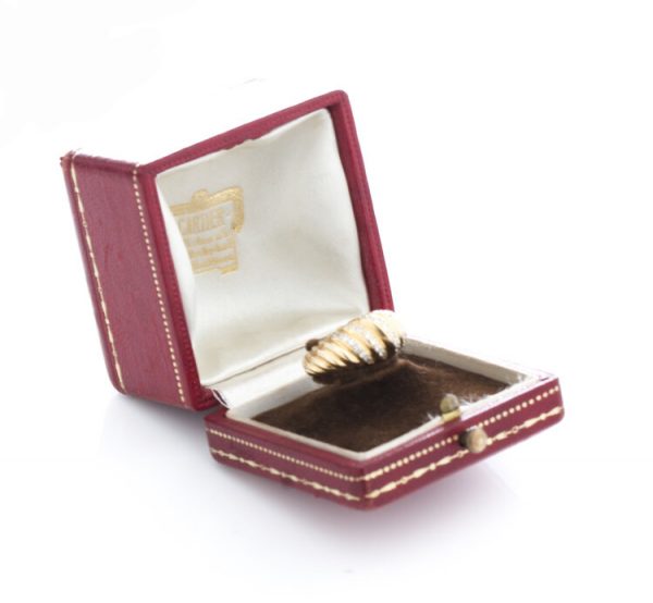 Cartier Vintage Diamond set 18ct Yellow Gold Ring, 0.78 carat total, Fully hallmarked Cartier Paris 750, with original box