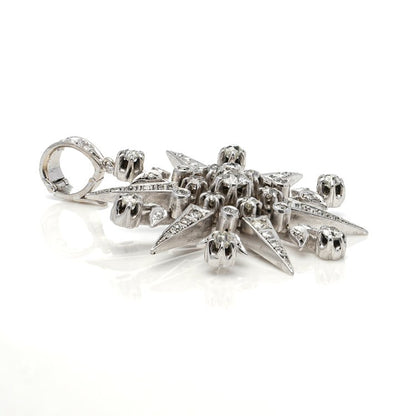 Art Deco Old Cut Diamond Star Pendant, 2.42 carats