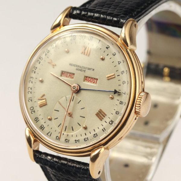 Vacheron Constantin Vintage 1950s Manual 18ct Yellow Gold 36mm Triple Calendar Watch