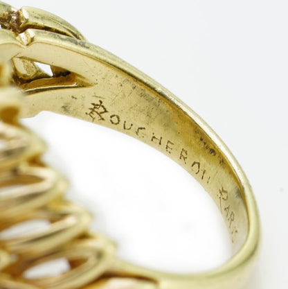 Boucheron 18ct Gold Ring with Rubies and Diamonds