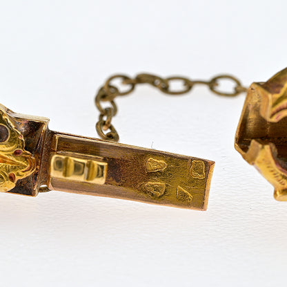Art Nouveau French Carved 18ct Yellow Gold Bracelet
