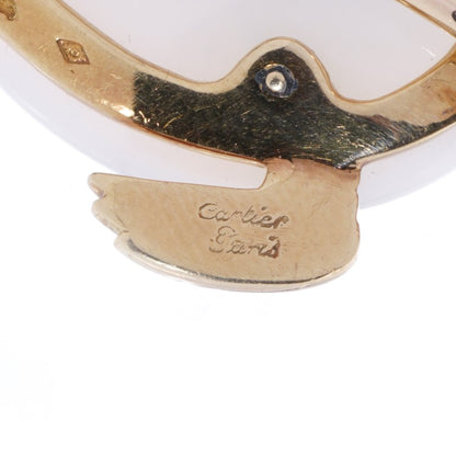 Cartier Vintage White Chalcedony and 18ct Yellow Gold Turtle Brooch with Rose Cut Diamond Eyes