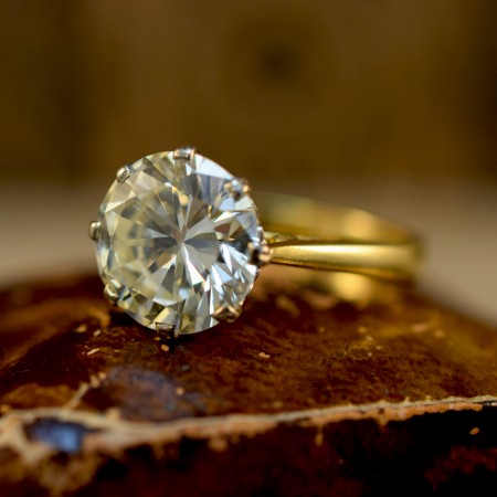 4.06ct Diamond Solitaire Engagement Ring in 18ct Yellow Gold