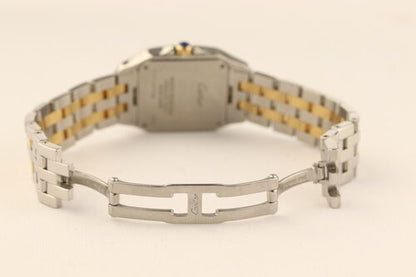 Cartier Santos Demoiselle Midsize 26mm Steel and Gold Quartz Watch, Ref. 2701, white dial, Roman numerals, sapphire crystal, steel and gold bracelet strap