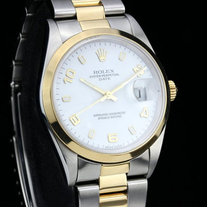 Rolex Oyster Perpetual Date 15203 Steel and Gold Automatic Watch, Circa 1999-2003