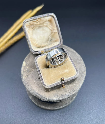 Vintage Diamond Cocktail Ring In 18 Carat White Gold