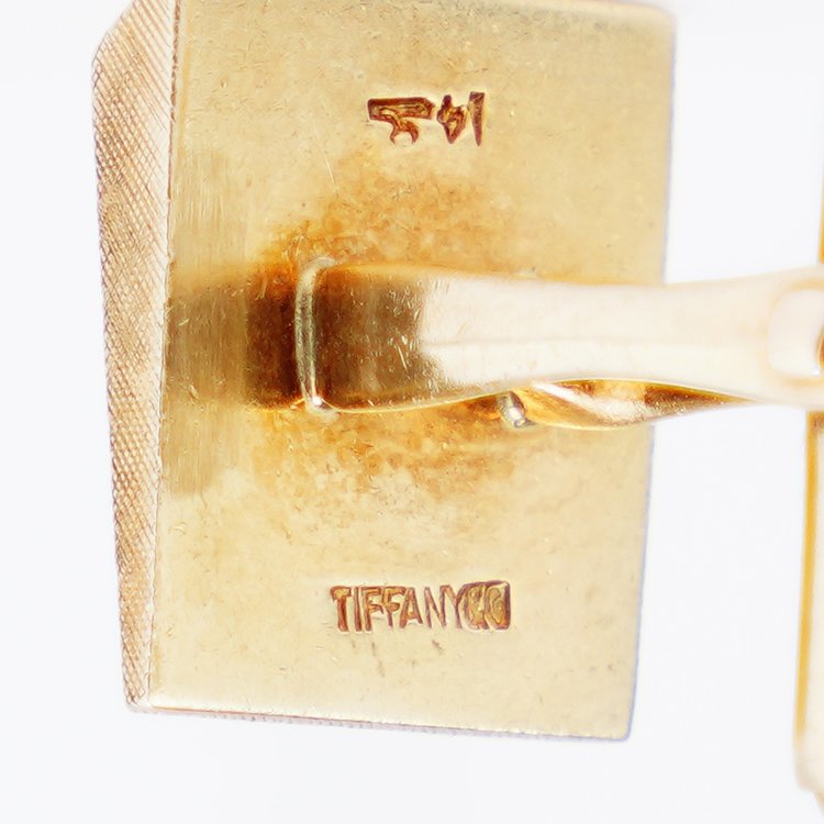Vintage Tiffany and Co Yellow Gold Florentine Cufflinks