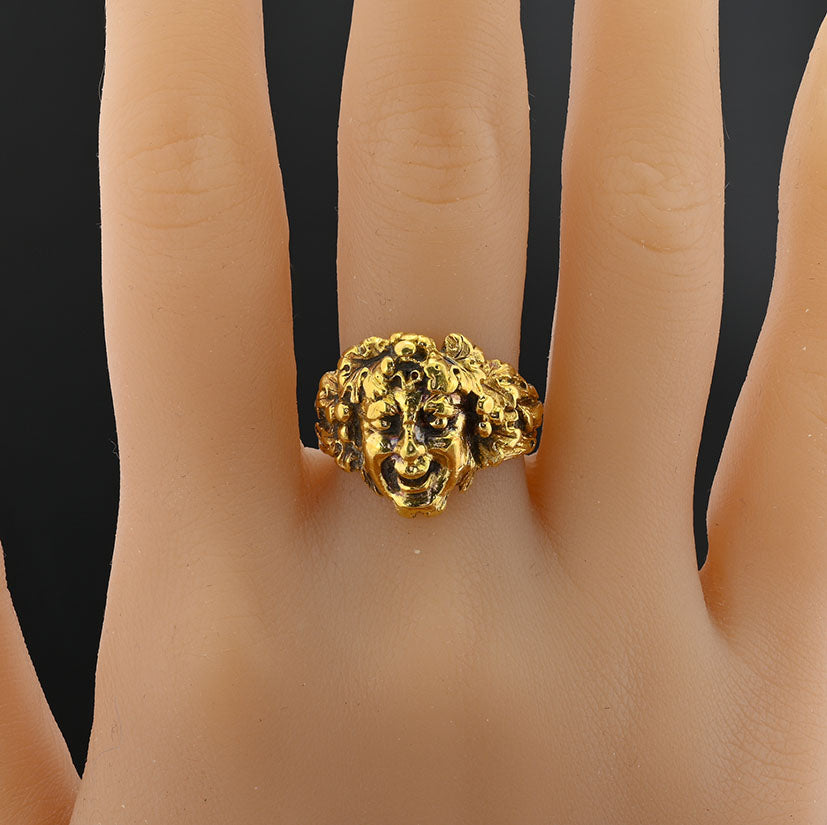 Rare Art Deco Buccellati Dionysis 18ct Yellow Gold Ring