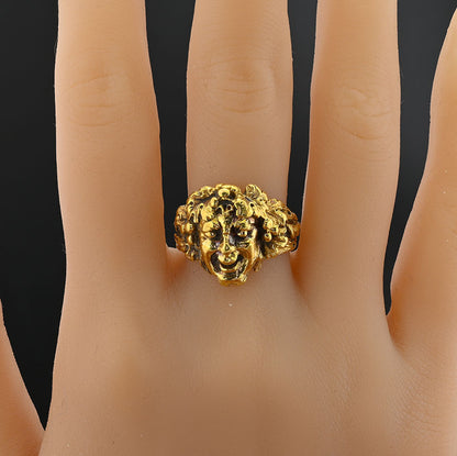 Rare Art Deco Buccellati Dionysis 18ct Yellow Gold Ring