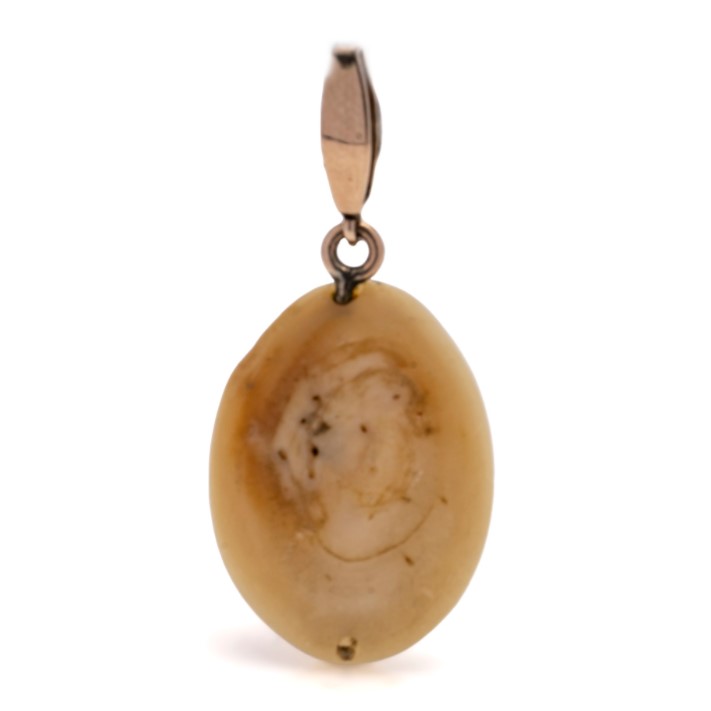 Early Victorian Antique Certified Natural Blister Pearl Pendant in Silver and 15ct Yellow Gold