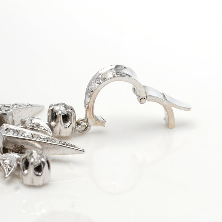 Art Deco Old Cut Diamond Star Pendant, 2.42 carats