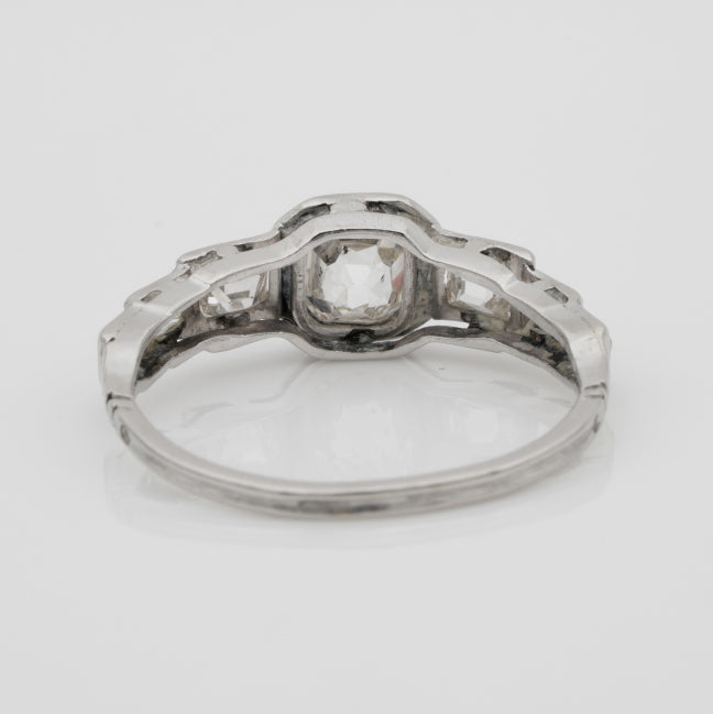 Art Deco 2.10ct Old Mine Cut Diamond Seven Stone Engagement Ring in Platinum