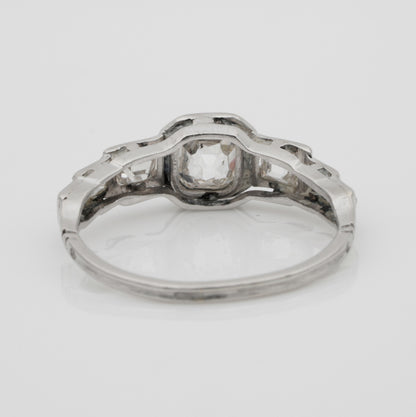 Art Deco 2.10ct Old Mine Cut Diamond Seven Stone Engagement Ring in Platinum