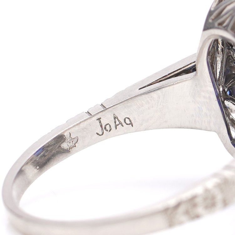 5.10ct Sapphire and Diamond Cluster Ring in Platinum