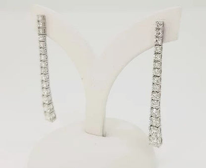 Diamond Set Long Drop Earrings, set with graduated diamonds, 2.40 carats, 18ct white gold.