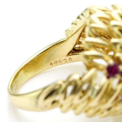 Boucheron 18ct Gold Ring with Rubies and Diamonds