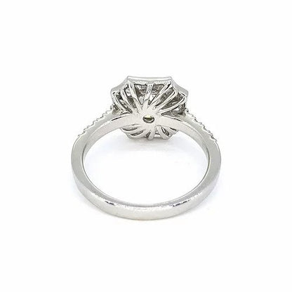Old Cut Diamond Cluster Target Ring in 18ct White Gold, 0.69 carats