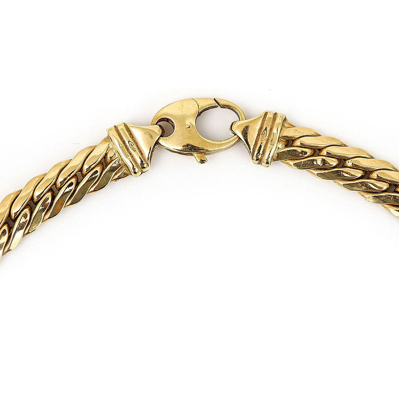Contemporary Italian 18ct Yellow Gold Herringbone Link Chain Necklace