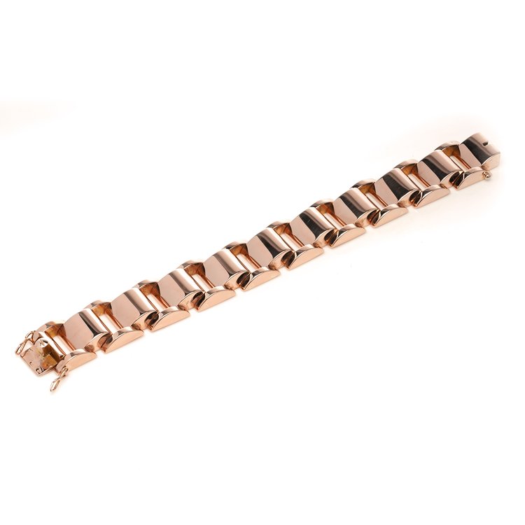Vintage French 18ct Rose Gold Tank Bracelet