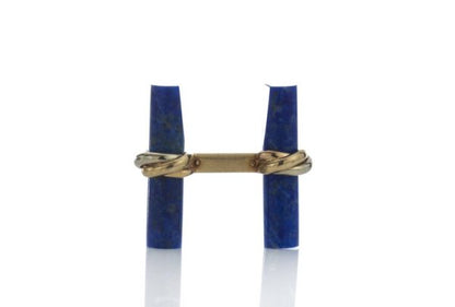 Cartier Lapis Lazuli and 18ct Yellow Gold Cufflinks in Original Box