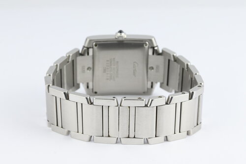 Cartier Tank Francaise 28mm Stainless Steel Automatic 2302 Watch, on a stainless steel bracelet with hidden double-fold clasp, from 2003, with Cartier papers.