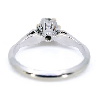 Vintage Platinum and 18 Carat Yellow Gold Diamond Solitaire Ring, 0.45 Carat