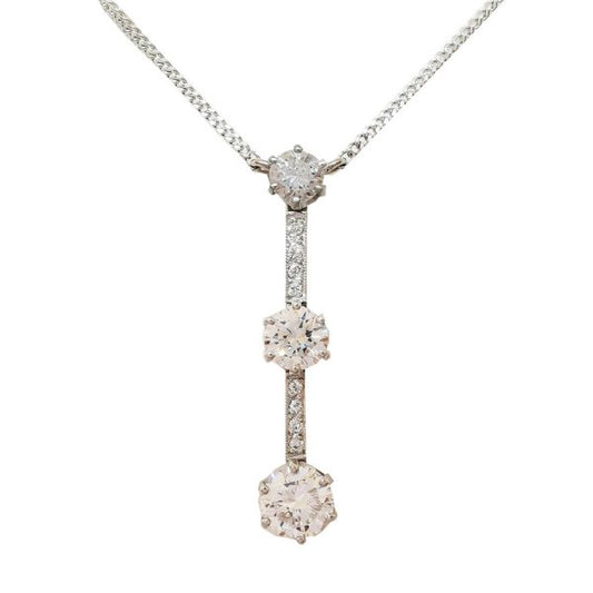 Edwardian Diamond Drop Pendant, 1.50 carat total, 18ct White Gold